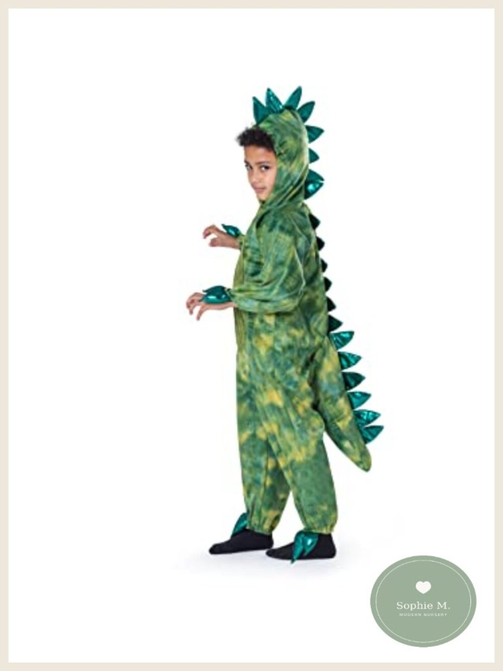 Kids T-Rex Dinosaur Costume Jumpsuit Hood Tail Boys Halloween Dress-Up